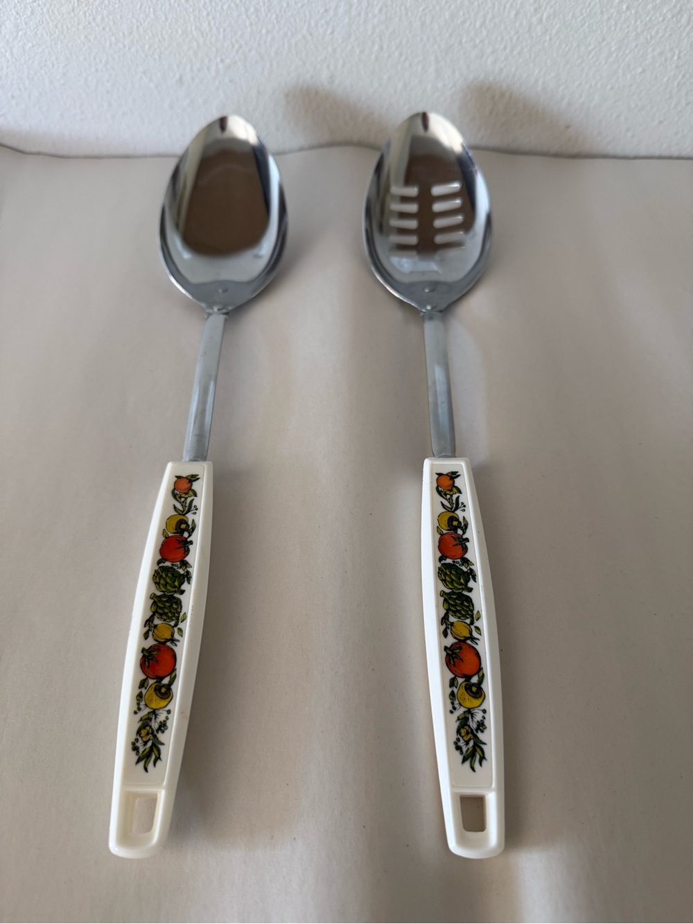 EKCO serving‎ spoons featuring the "Spice of Life" pattern handle Vintage